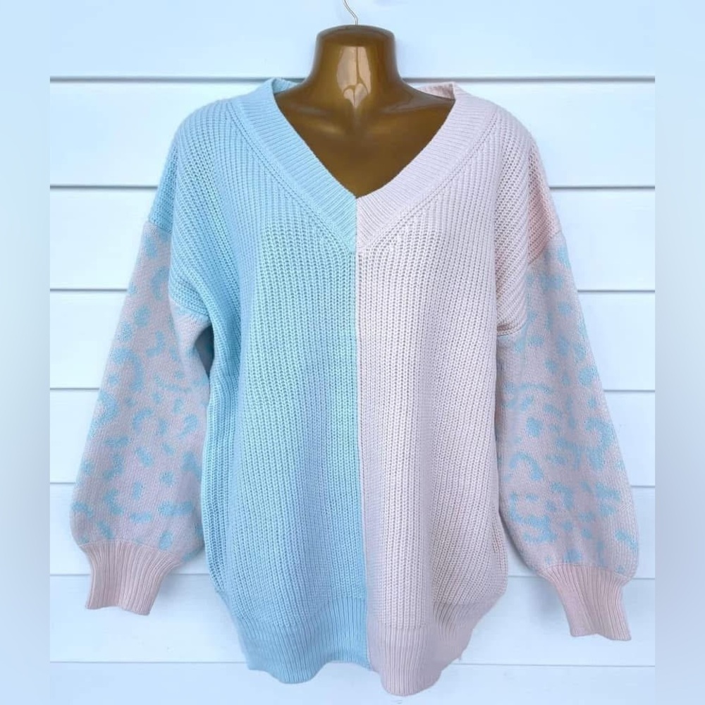 Light blue and pink Sweater